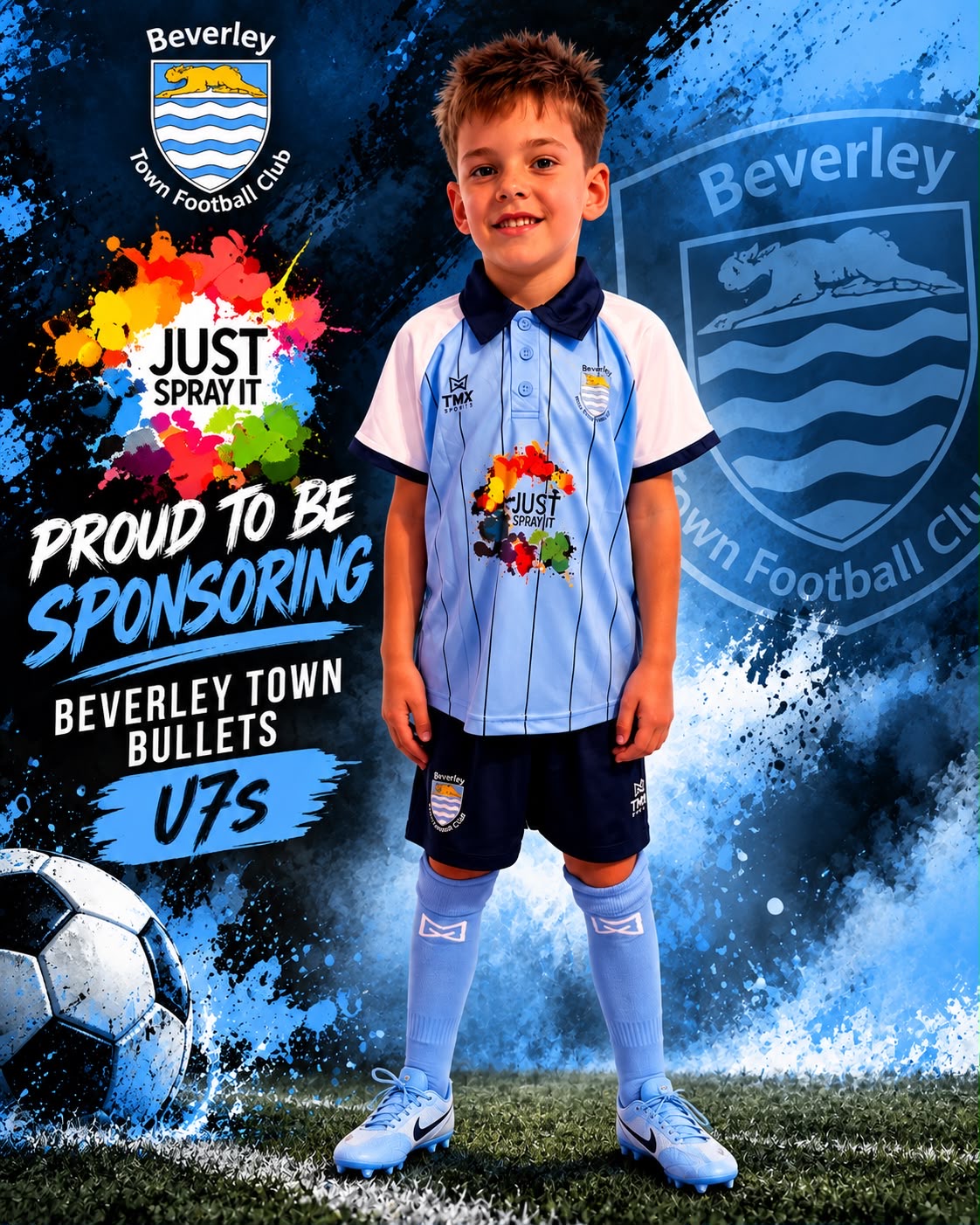 Just Spray It sponsoring Beverley Town Bullets U7s
